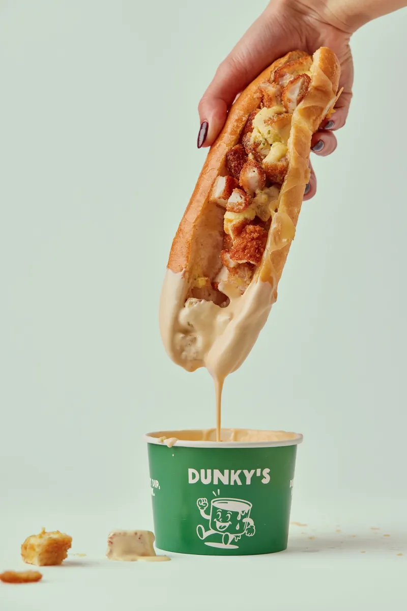 The Chicken roll dipped in honey mayo